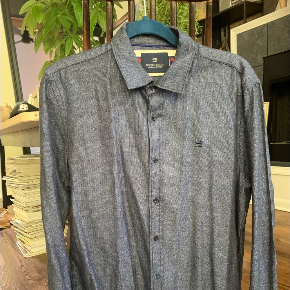 Dark blue scotch and soda shirt